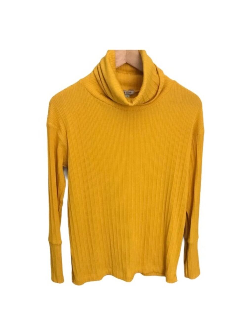 Susina Yellow Yellowrod Ribbed Turtleneck NEW Small
